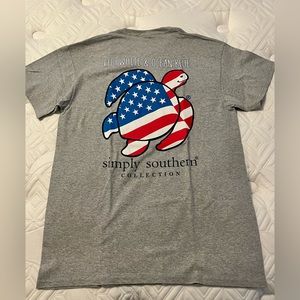 Simply Southern turtle “red white and ocean blue” patriotic t-shirt size M